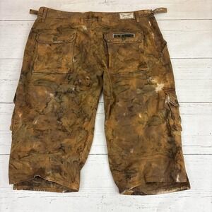 Robin's Jean Cargo Shorts Mens 40 Brown Camo Studded Military Pockets Army